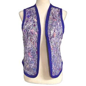 Handmade Crazy Yarn Artsy Vest Wearable Art OOAK Festival Cottage